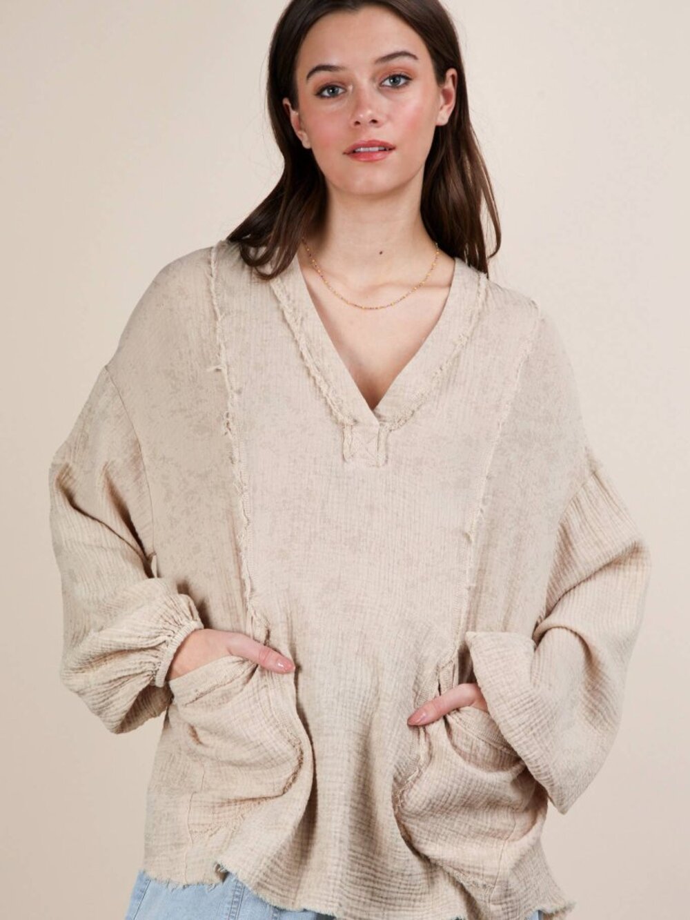 Gauze Oversize Top